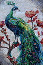 50"x32" Peacock on Tree Mosaic Wall Art –Vibrant Bird Design, Nature-Inspired Home Decor, Customization available