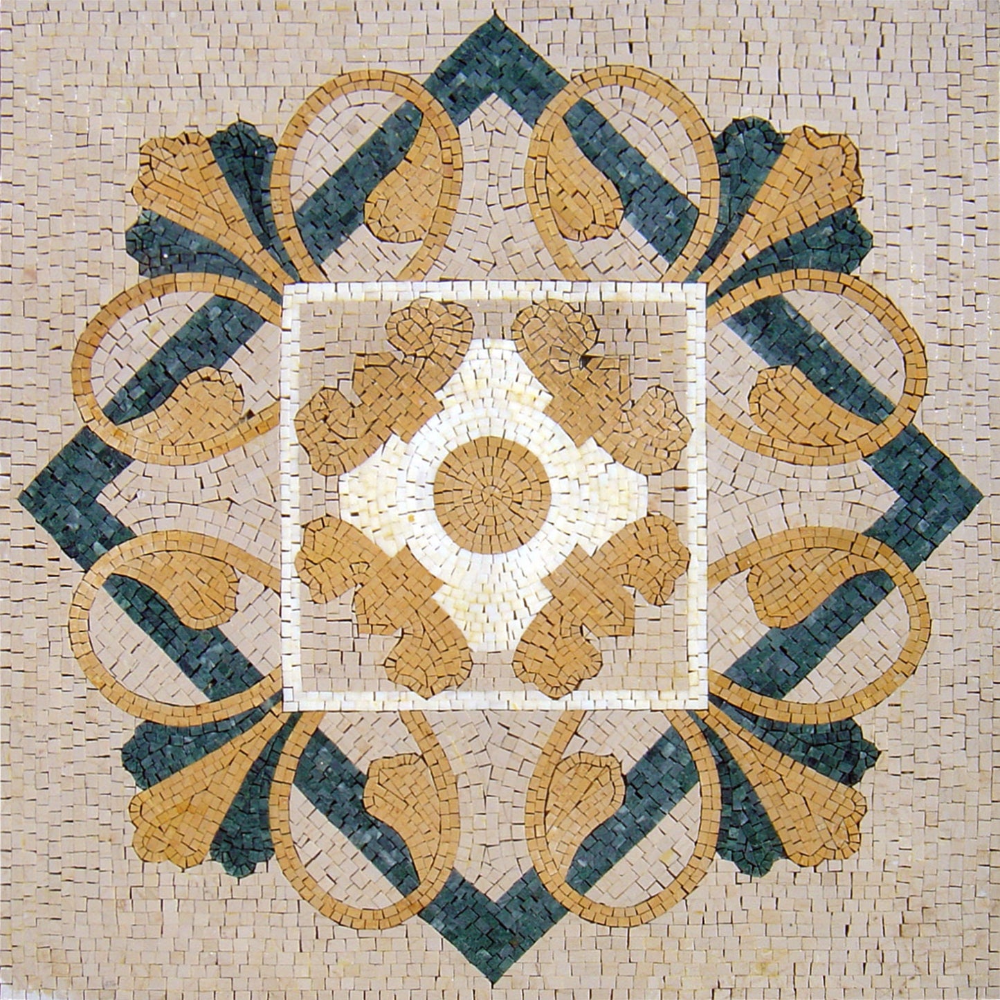32” MEDALLION MOSAIC TILES | Geometrical Pattern Mosaic Tiles For Living Room | Tiles For Interior And Outdoor Entry And Walls