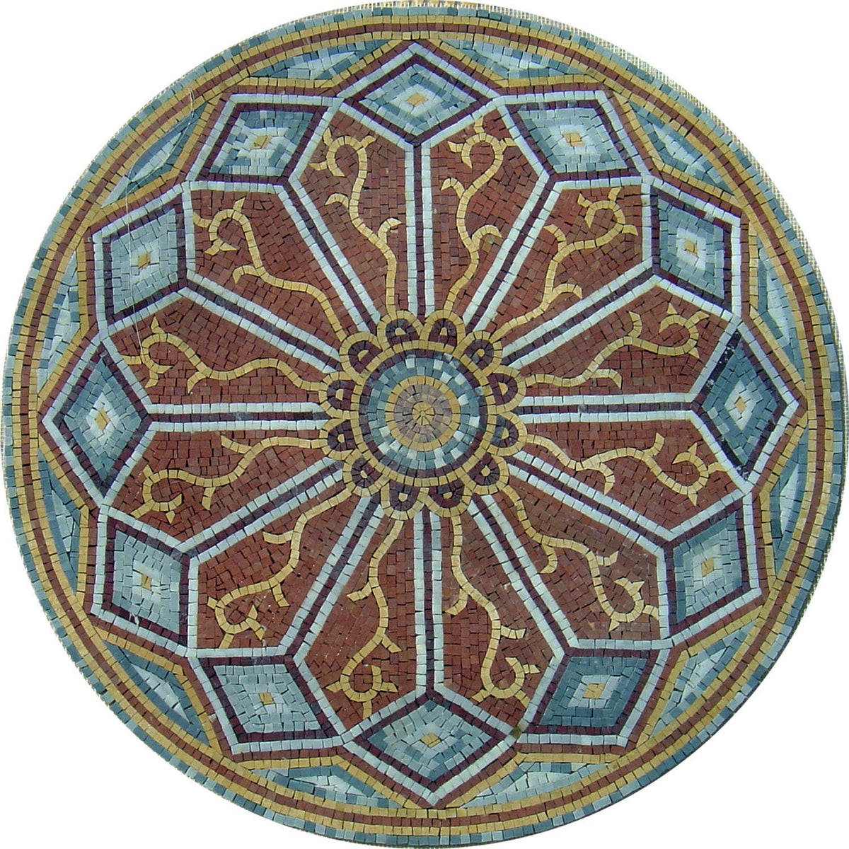 Intricate Elegance - Handcrafted Marble Mosaic Art Tile Medallion for Unique Home Decor - Customization available