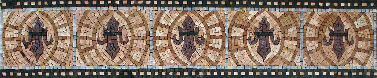 Geometrical Marble Mosaic Border Tile: 8" Interior Wall Art