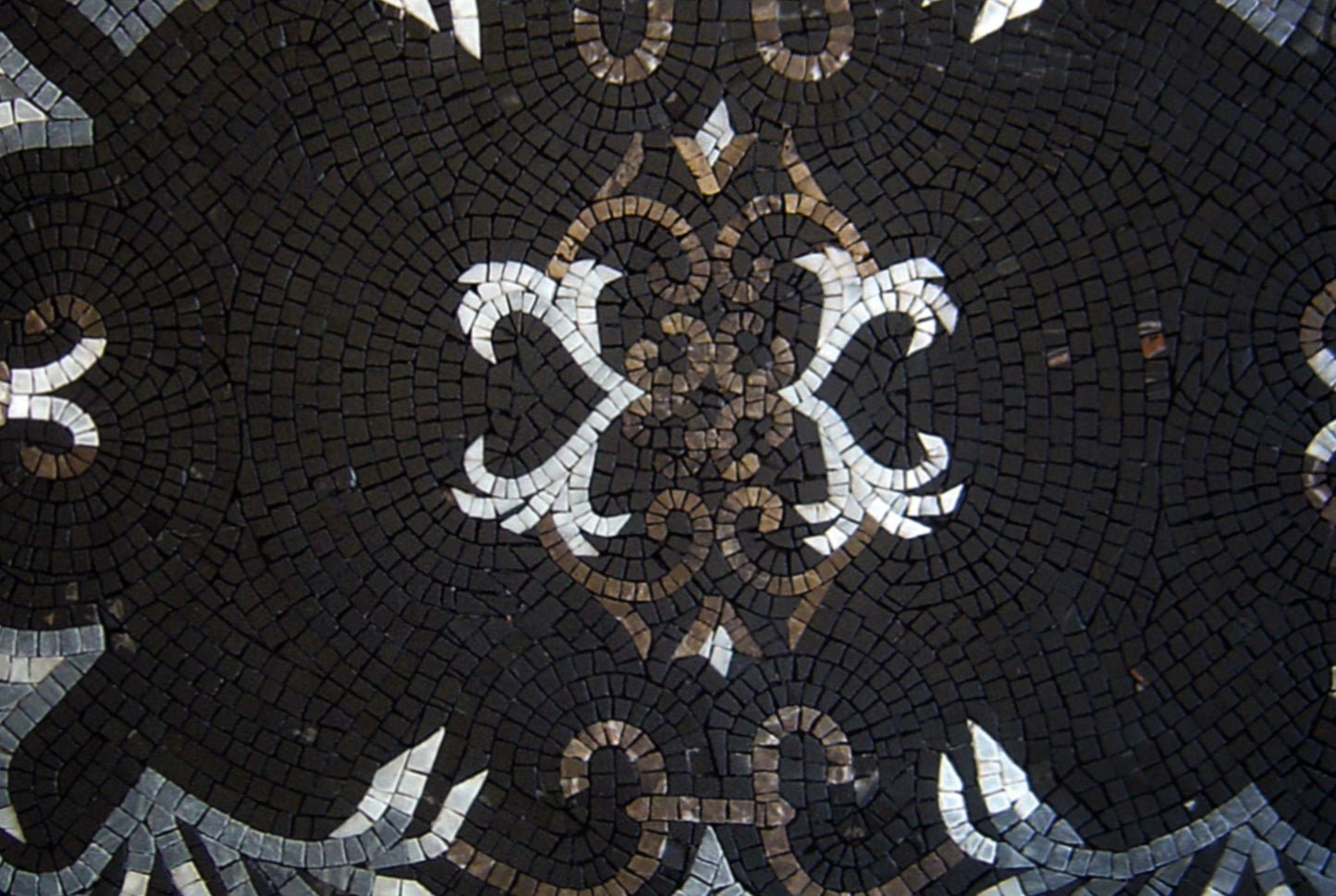 Handmade Marble Mosaic Rug: Black and White Home Decor (48” x 32")