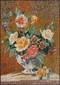 Handmade Floral Mosaic Mural: Blooming Flowers in Ceramic Vase