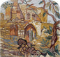 Handmade Roman Mosaic Tile Art: Ancient House Decor (32x32")