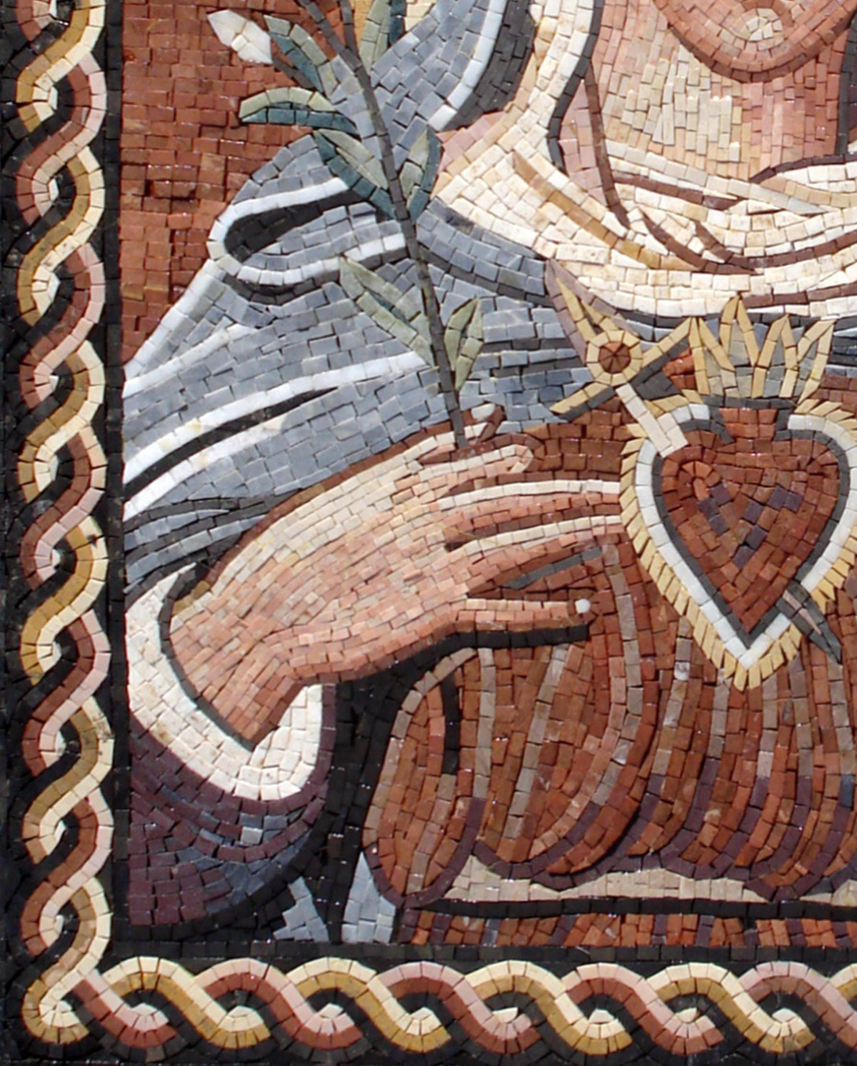 28"x40" Renaissance-Inspired Portrait of Mary Mosaic , Religious Christian Decor, Customization available