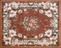 Floral Marble Stone Rug: Handmade Mosaic Carpet (96” x 80")
