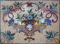 Handmade Marble Mosaic Flowers: Wall Art Decor (36" x 28")