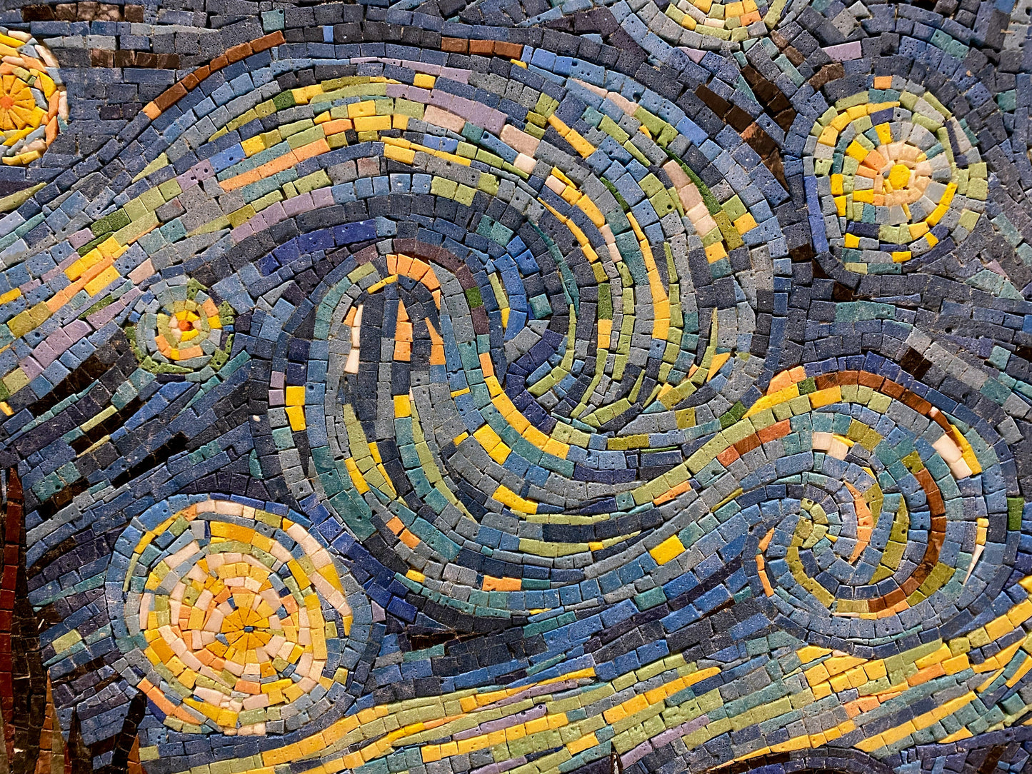Handmade Marble Mosaic Art: Van Gogh Starry Night Reproduction (40” x 32")
