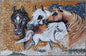 Handmade Horse Mosaic Mural: Marble Stone Art Tile (56” x 36")