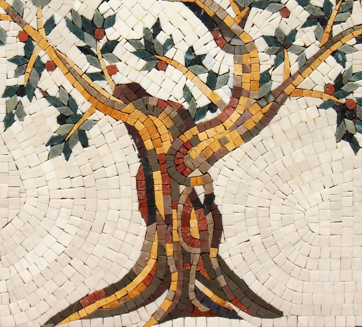 OLIVE TREE MOSAIC - Backsplash Marble Mosaic Tiles. Customization. Handcrafted Roman Mosaics