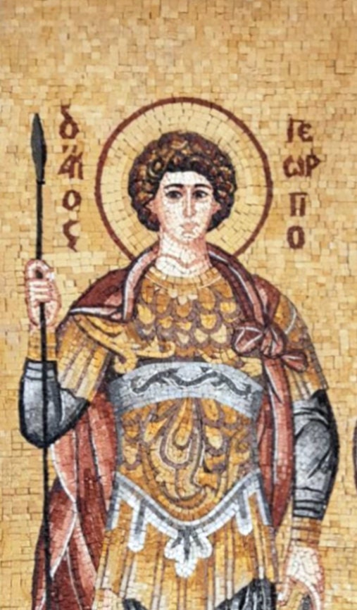 Handmade Christ Soldiers Mosaic Art: Religious Backsplash Tile (60” x 40”)