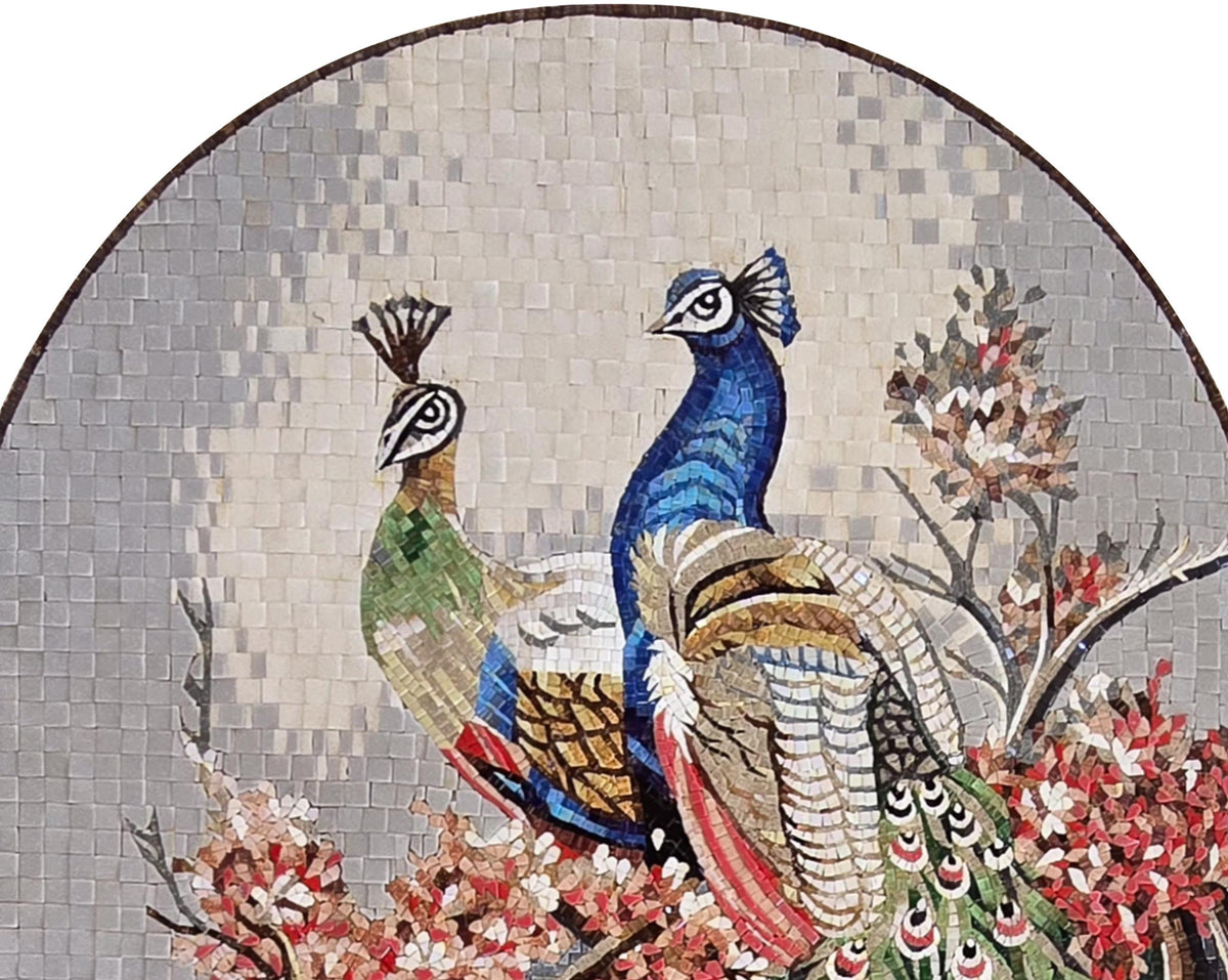 Custom Handmade Peacock Mosaic – Mosaic Glass Wall Art, Luxury Decorative Tile, Personalized Mosaic Art