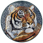 Handmade Tiger Mosaic Tile Art: Jungle Animal Decor (40" DI)