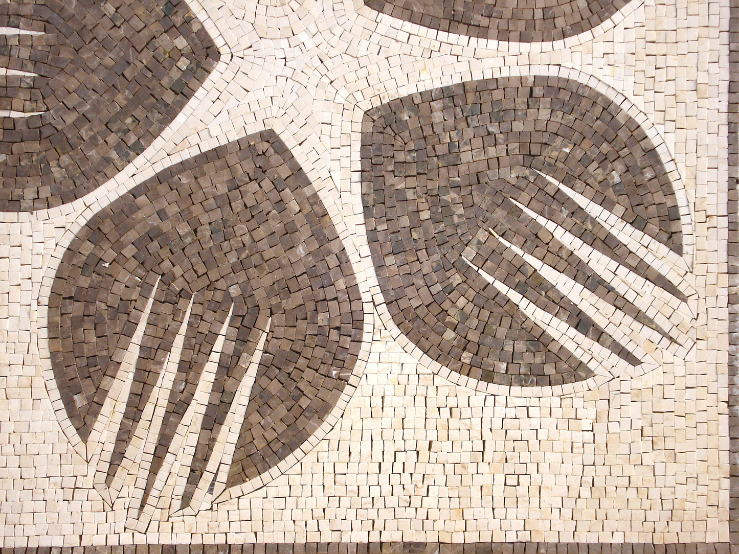 Handmade Marble Mosaic Tile: Geometric Floral Backsplash (32")