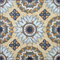 48" Handmade Floral Marble Mosaic Tile: Geometric Inlay