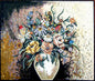 Handmade Marble Mosaic Wall Art: Roses and Flowers in Vase (42"x34")