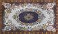 Handmade Marble Mosaic Rug: Floral Art Tile, Home Decor (64” x 110")
