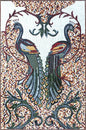 PEACOCK MOSAIC TILES | Animal Mosaic Tiles For New House | Mirror Peacock Sitting On Tree Artwork Tiles For Walls And Peacock Lovers