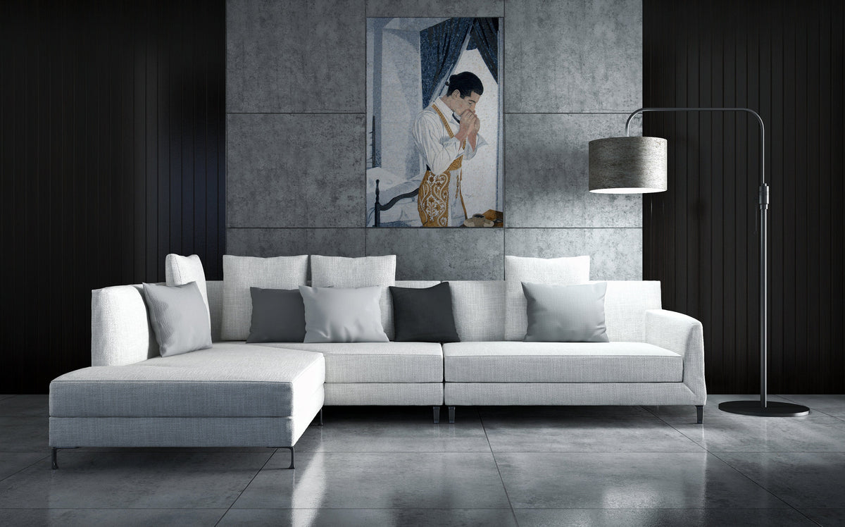 Matador Mosaic Tile Art: Handmade Marble Wall Decor (56” x 40")