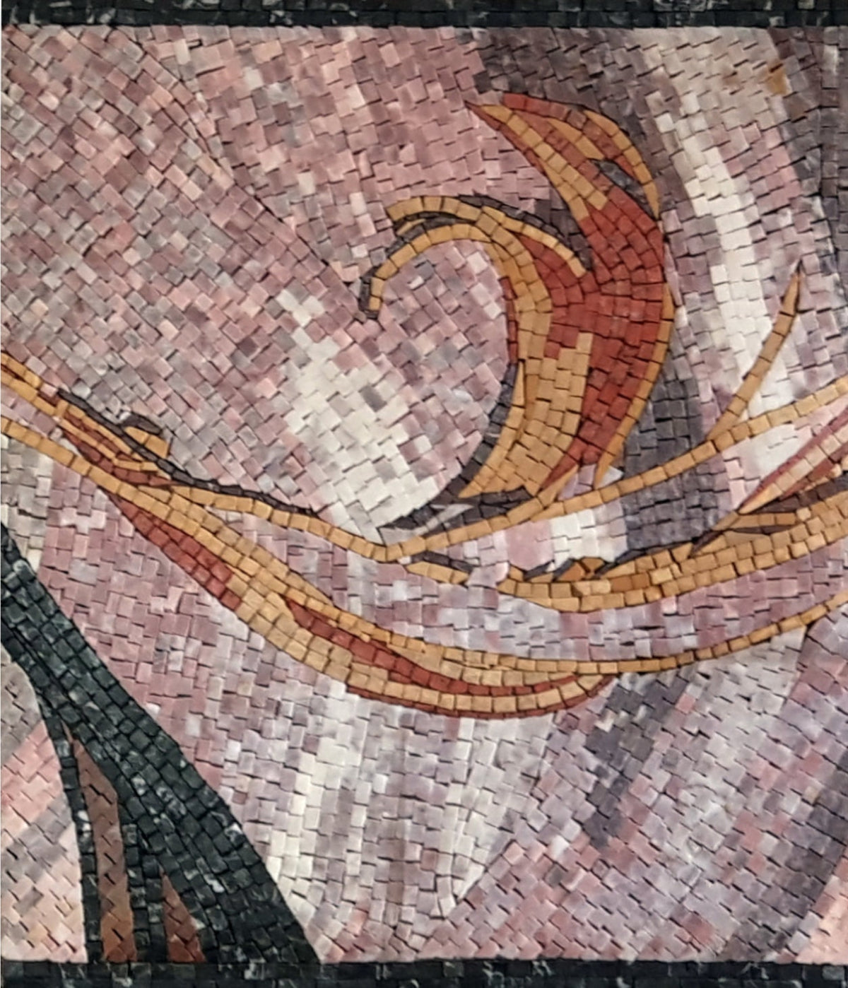 Handmade Abstract Landscape Mosaic Tile Backsplash: Marble Stone Wall Art