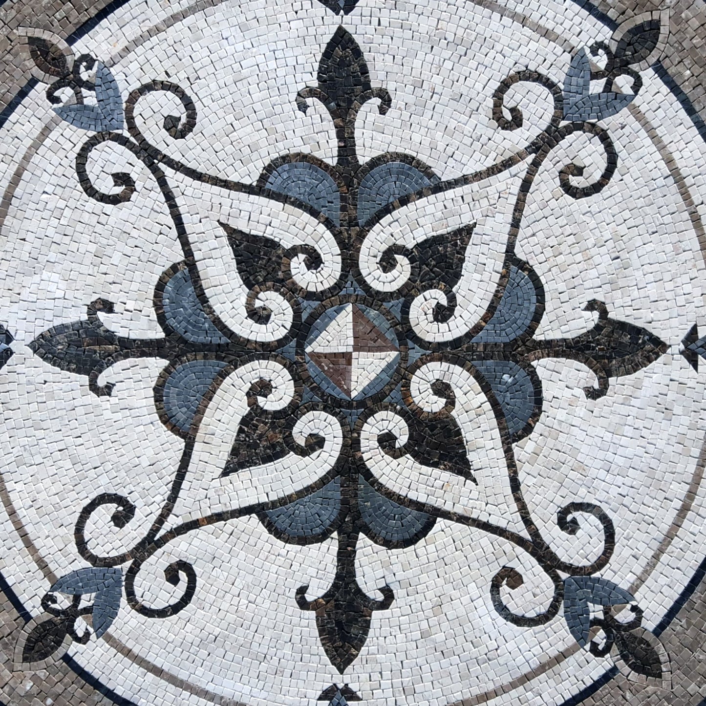 Nautical Inspiration - Artwork Mosaic Medallion - Compass Rose Marble Mosaic Flooring Tile Arts - Customization available