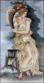 Handmade Goddess Ceres Mosaic Mural: Roman Art Tile