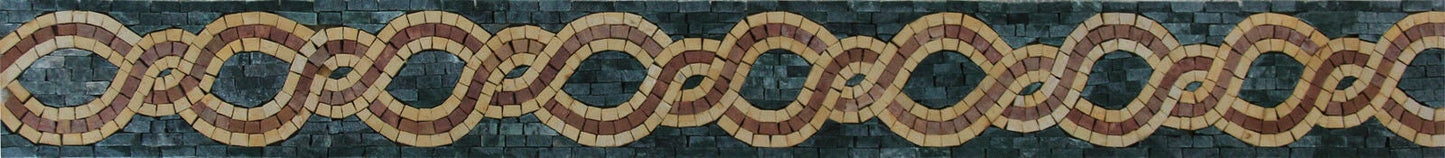 Handmade Marble Mosaic Border: 4" String Artwork Wall Tile