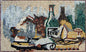 Handmade Marble Mosaic Wine Art: Kitchen Wall Decor (32” x 18”)