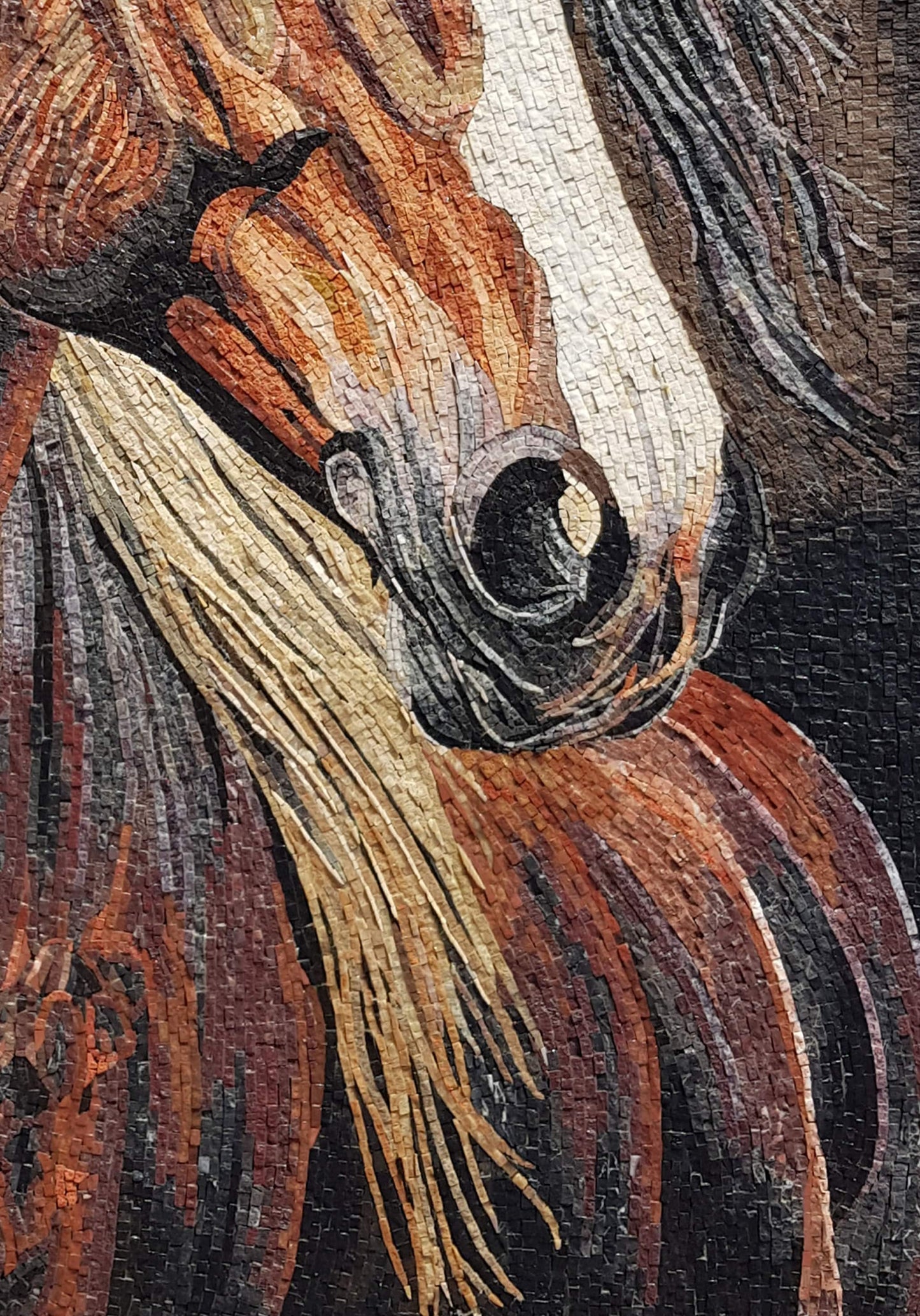 Handmade Horse Mosaic Tile Art: Marble Portrait (48” x 34")