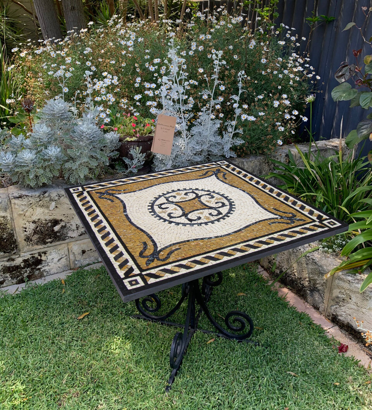36” MEDALLION MOSAIC TILES | Square Shape Pattern Mosaic Tiles For Living Room | Tiles For Interior And Outdoor Entry And Walls