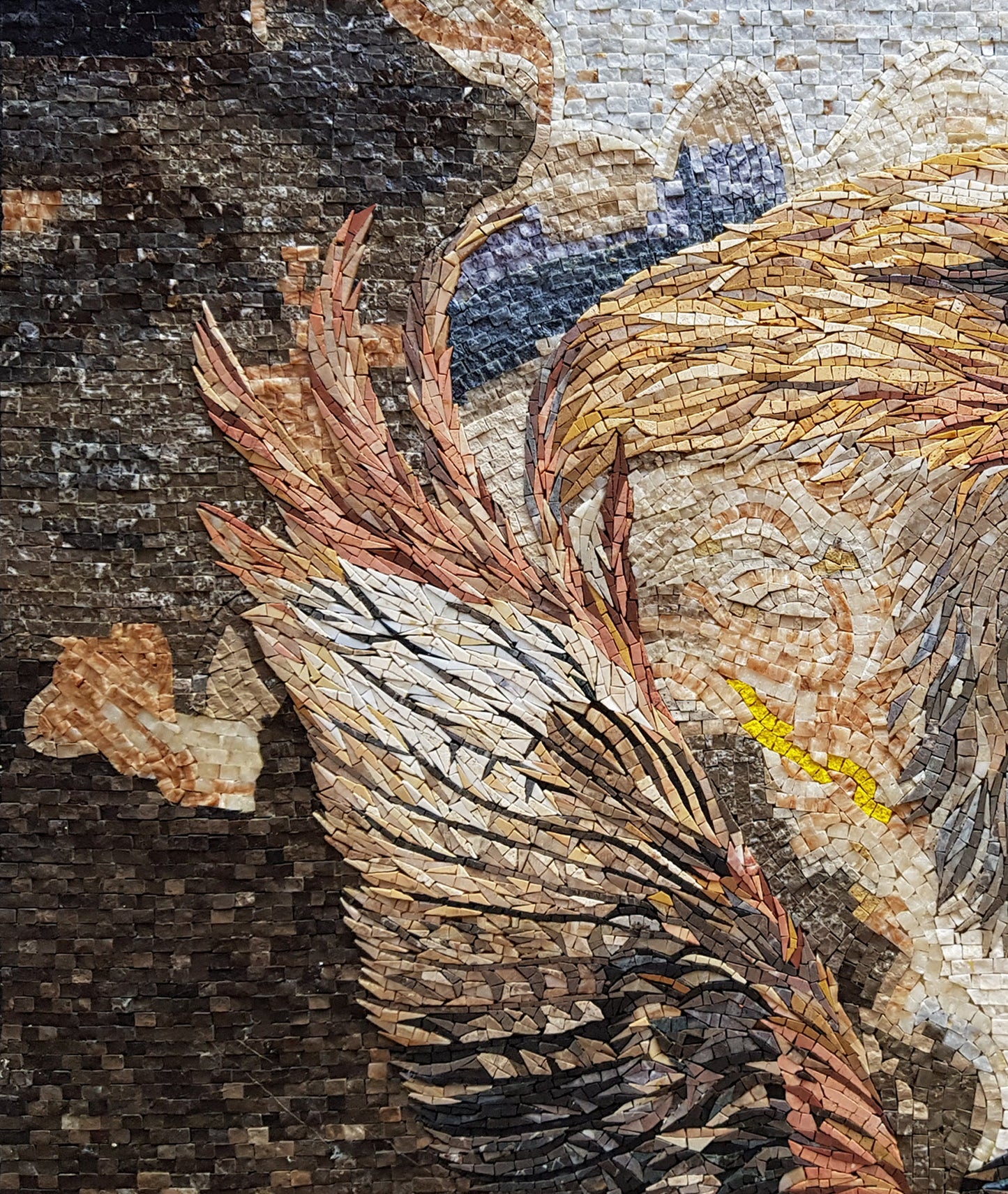 Eagle Mosaic Backsplash: Marble Bird Artwork (44” x 36”)