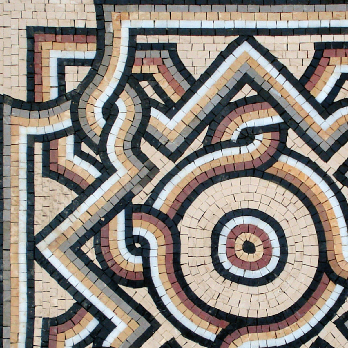 Handmade Colorful Marble Mosaic Tile Medallion (24")