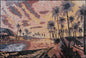Handmade Desert Palm Tree Mosaic Tile Art: Interior/Exterior Decor (54” x 36")