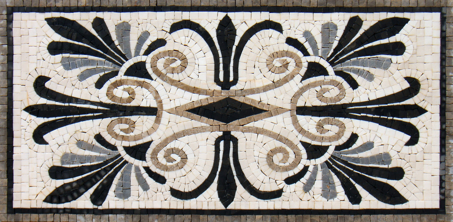 Anastasia Marble Tile Mosaic Mural: Handmade Wall Art Decor