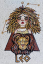 Leo Zodiac Mosaic Tile Art: Handmade Marble Wall Decor