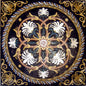 40" Geometric Floral Marble Mosaic Tile: Indoor/Outdoor Art