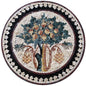 Custom Tree of Life Marble Mosaic Medallion: Handmade Stone Wall Art