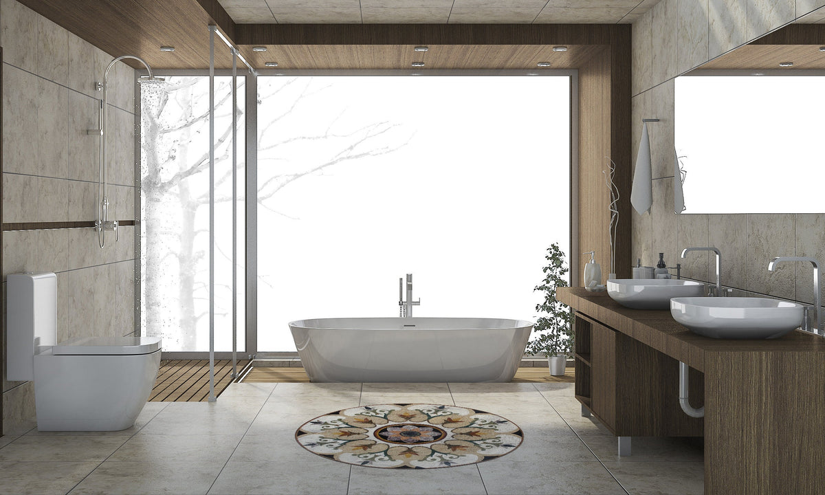 Artisan Elegance - Handmade Pattern Mosaic Medallion - Natural Marble Tile Décor - Customization available