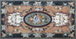 Handmade Marble Stone Mosaic Rug: Floral Medallion, 92"x48"