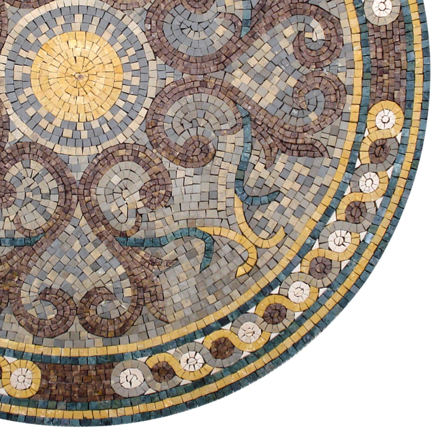 Timeless Elegance - 36-Inch Handmade Pattern Mosaic Medallion - Natural Marble Tile Décor - Customization available