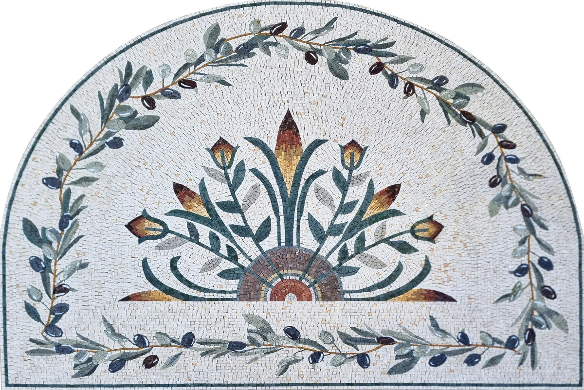 52"x34" Floral Mosaic Wall Art – Vibrant Flower Design, Elegant Home Decor, Customization available