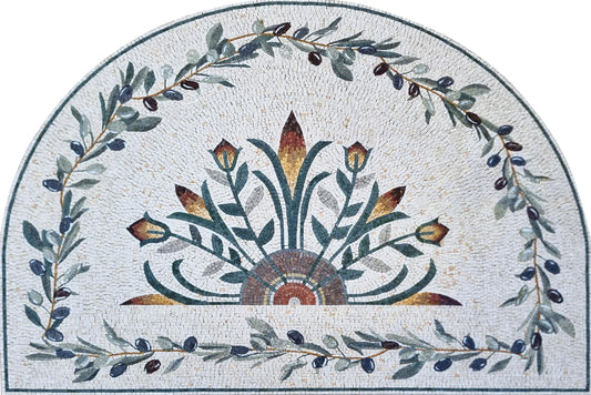 52"x34" Floral Mosaic Wall Art – Vibrant Flower Design, Elegant Home Decor, Customization available