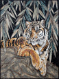 Handmade Bengal Tiger Marble Mosaic Tile Mural (36" x 28")