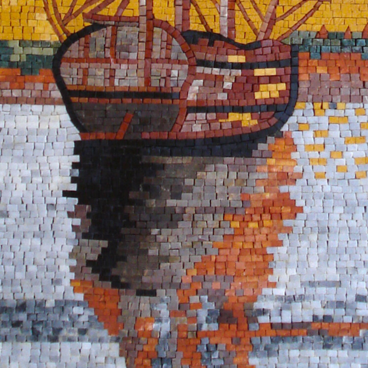 LS012 Coastal Sunset Sail Boat Marble Mosaic Landscape Art Tile