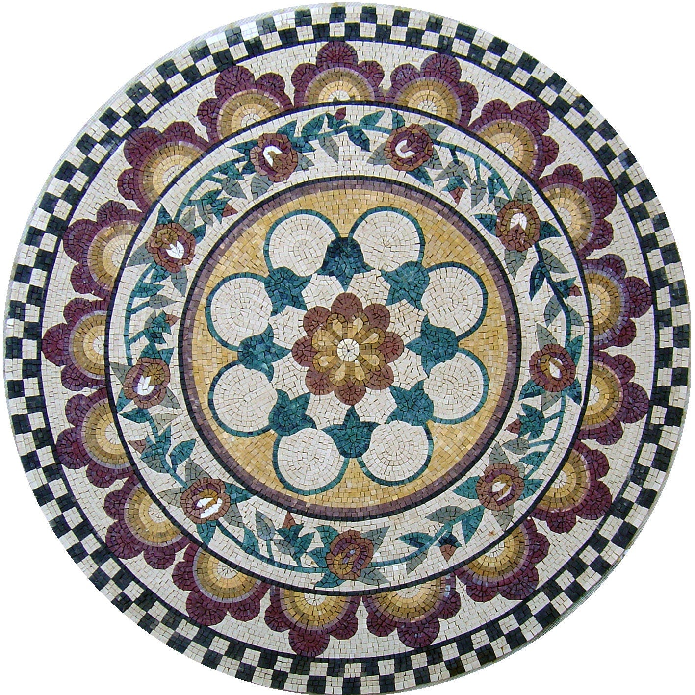48" Handmade Decorative Medallion wall floor Marble Mosaic Art Stone Tile Décor