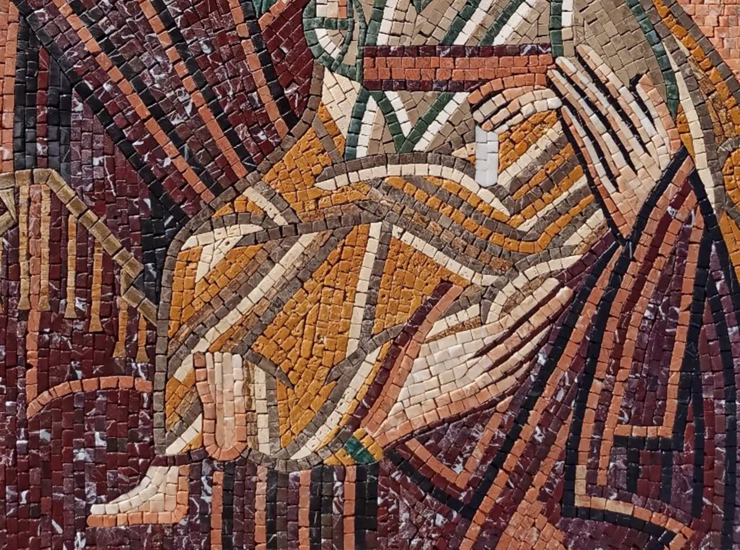 Handmade Angel Mosaic Tile Art: Religious Wall Decor (32” x 24”)
