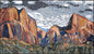 Handmade Mountain Mosaic Tile Art: Stone & Marble Wall Decor (58” x 34”)