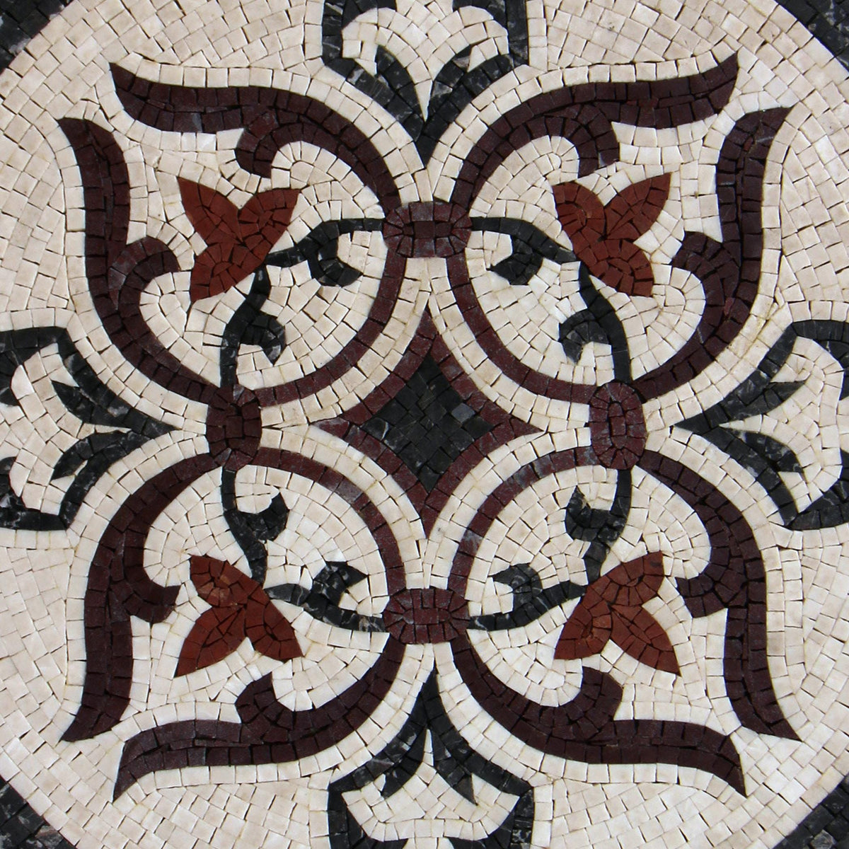 20" Round Mosaic Medallion – Custom Handmade Marble Tile Art, Elegant Home Decor, Customization available