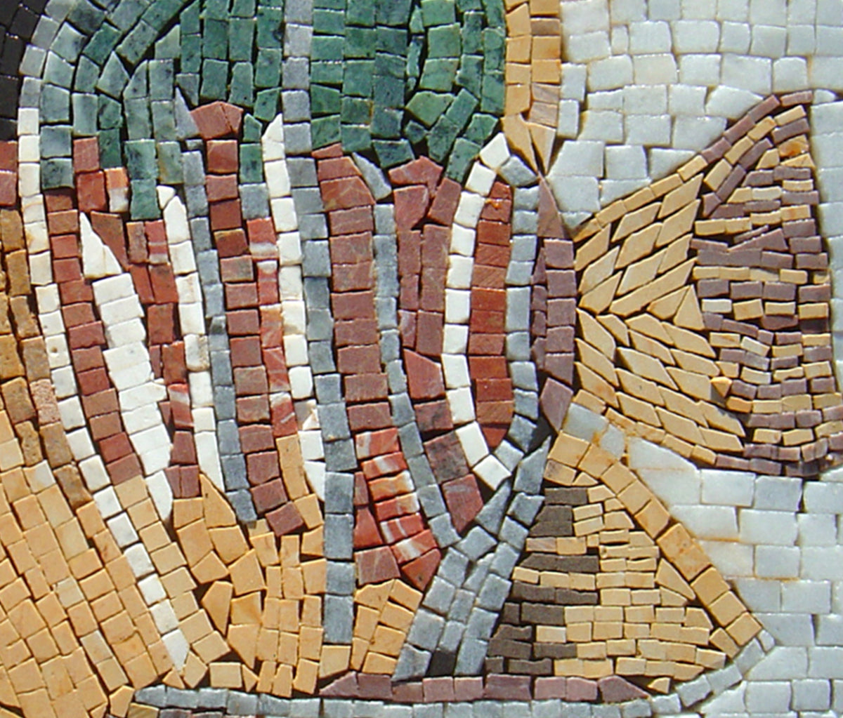 Handmade Fish Mosaic Art: Colorful Kitchen Backsplash Tile (16x14)