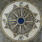 40" Compass Rose Mosaic Tile: Nautical Backsplash, Indoor/Outdoor Decor
