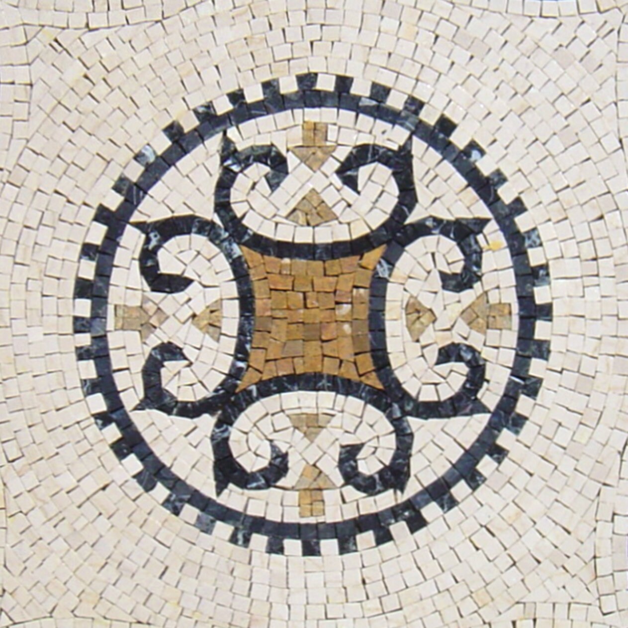 36” MEDALLION MOSAIC TILES | Square Shape Pattern Mosaic Tiles For Living Room | Tiles For Interior And Outdoor Entry And Walls